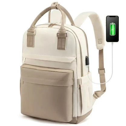 Waterproof Laptop Backpack for Women with USB Charger