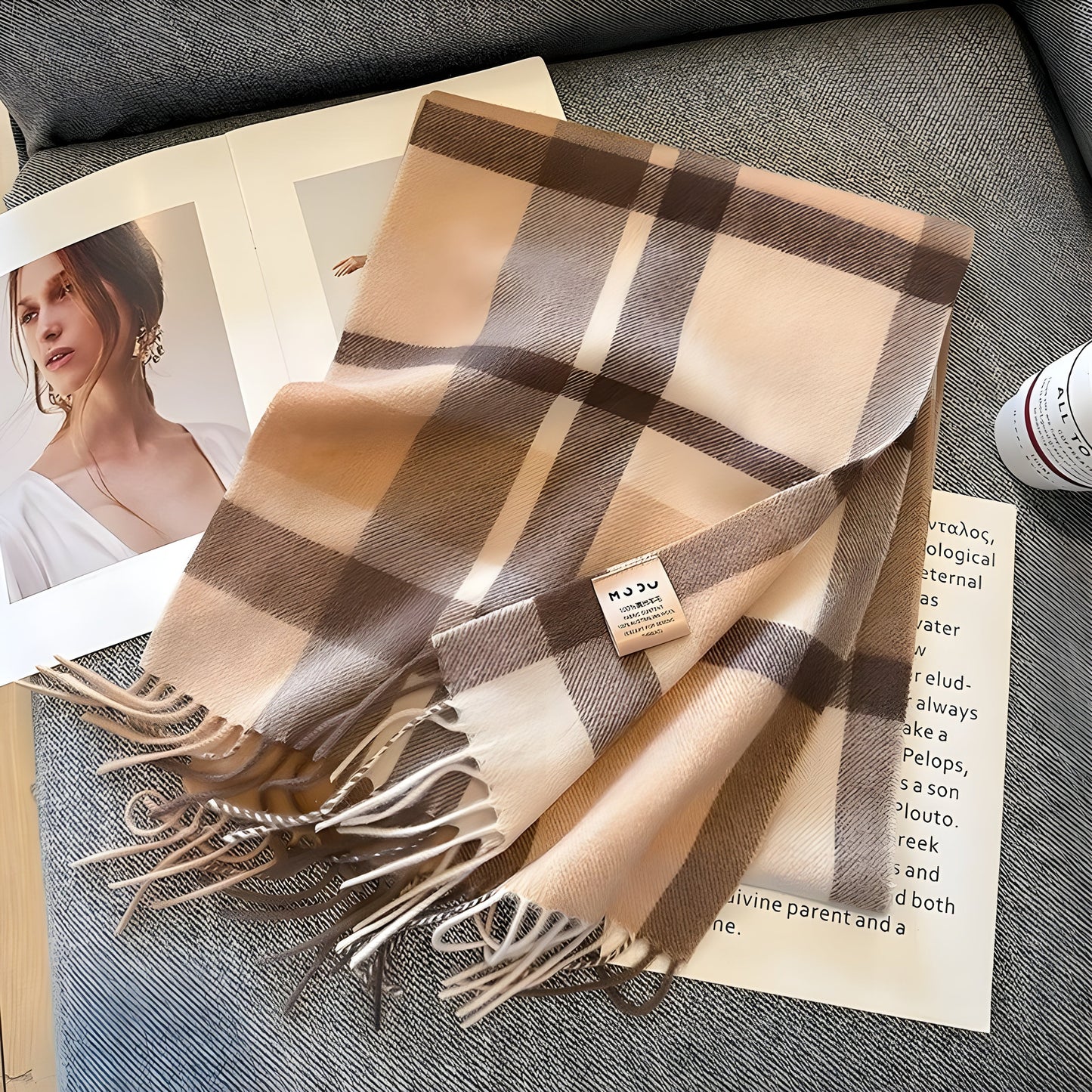 Classic Plaid Cashmere Women's Winter Scarf