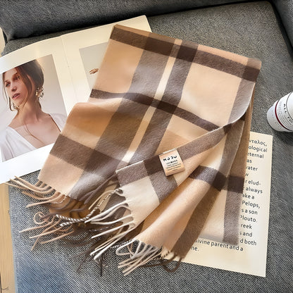 Classic Plaid Cashmere Women's Winter Scarf