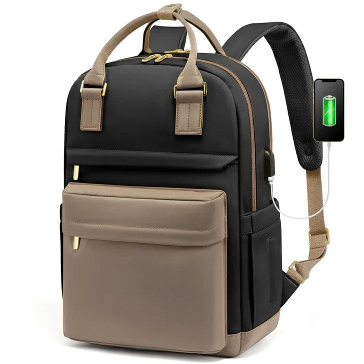 Waterproof Laptop Backpack for Women with USB Charger