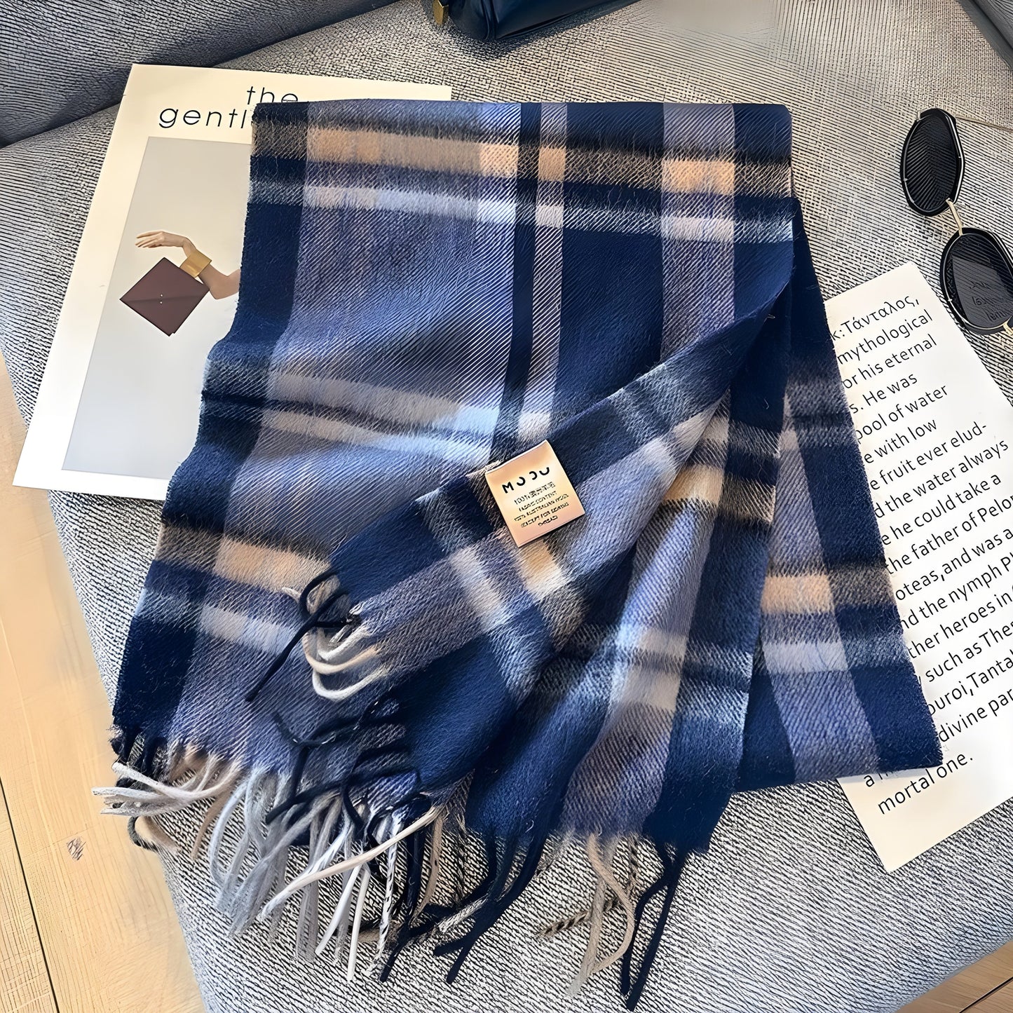 Classic Plaid Cashmere Women's Winter Scarf