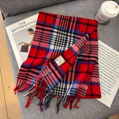 Classic Plaid Cashmere Women's Winter Scarf