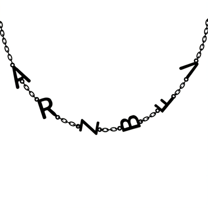 Custom Initial Off Center Bar Necklace