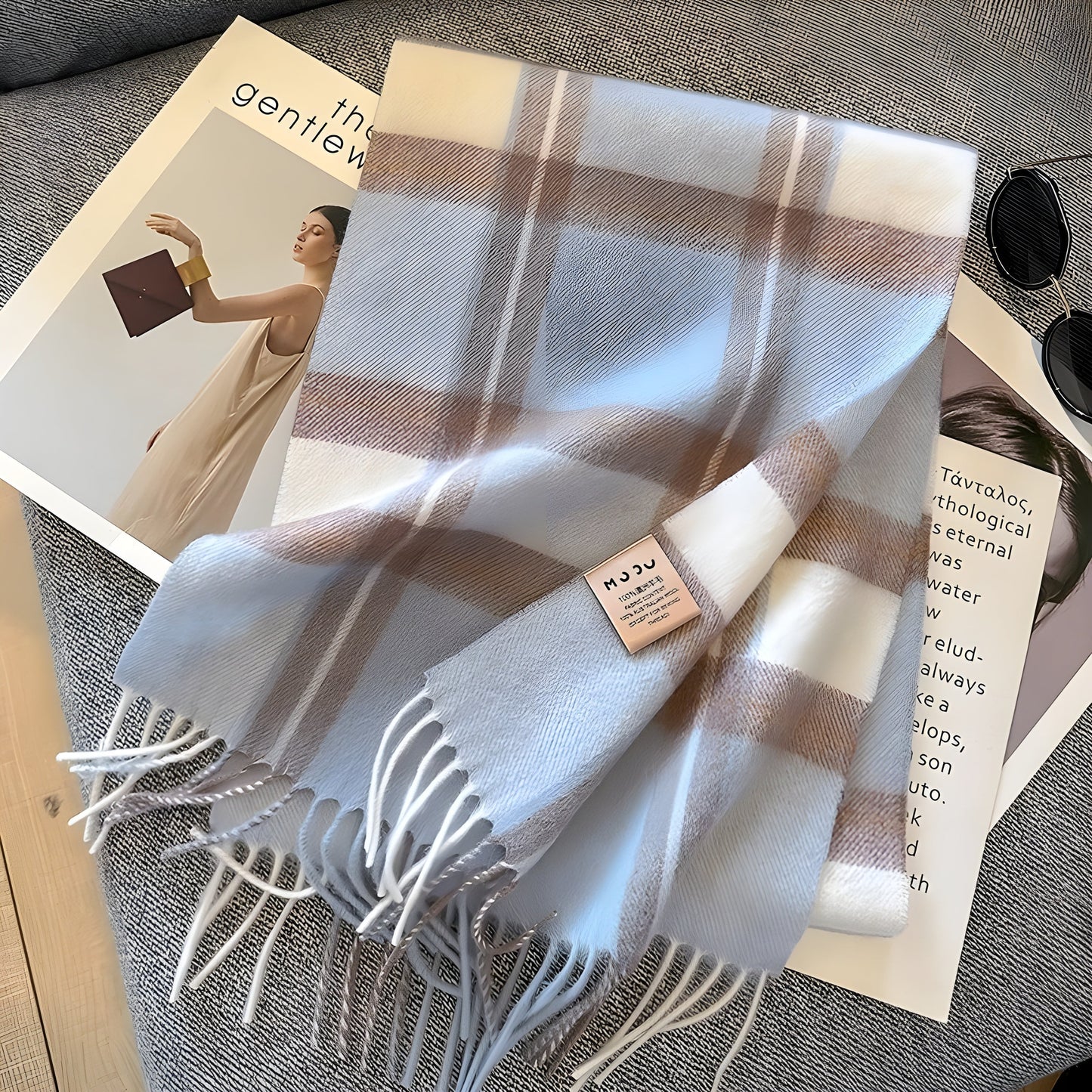 Classic Plaid Cashmere Women's Winter Scarf