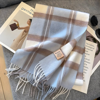 Classic Plaid Cashmere Women's Winter Scarf
