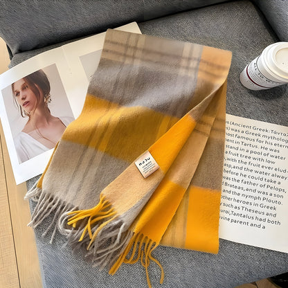 Classic Plaid Cashmere Women's Winter Scarf