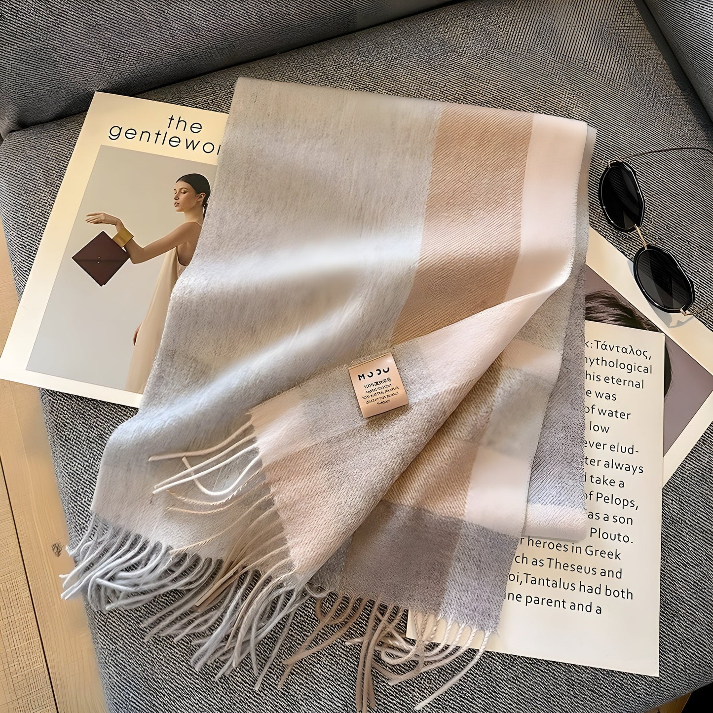 Classic Plaid Cashmere Women's Winter Scarf