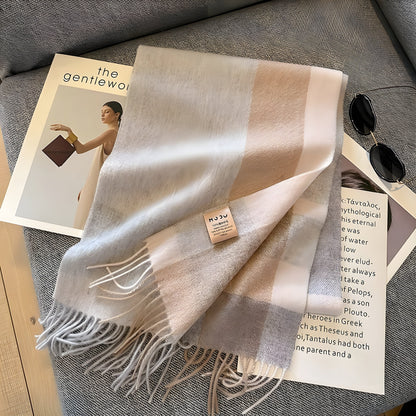 Classic Plaid Cashmere Women's Winter Scarf