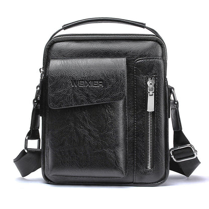 Stylish Men's Crossbody Bag - Faux Leather Satchel