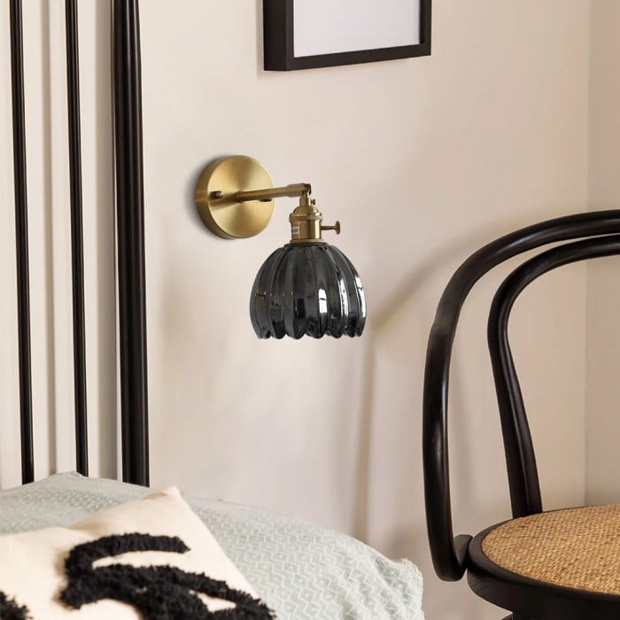 Vintage Tulip Glass Wall Light for Bedroom and Hallway
