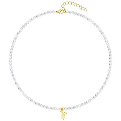 Luxurious Gold Pearl Monogram Necklace