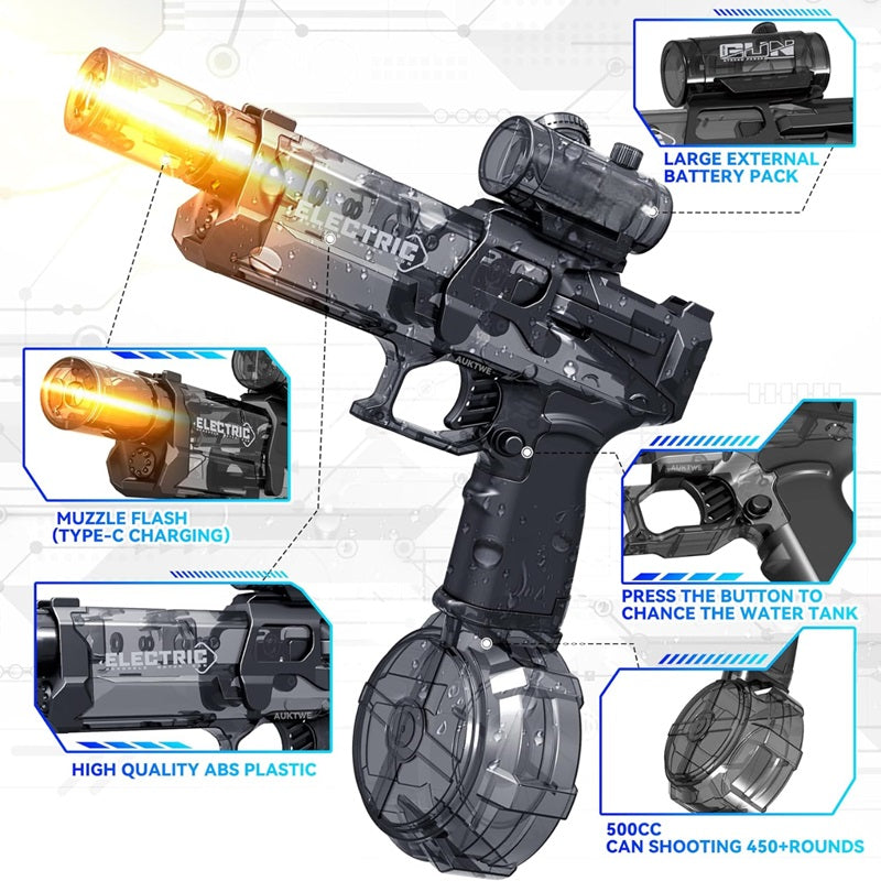 Rechargeable LED Water Gun with Flashing Lights