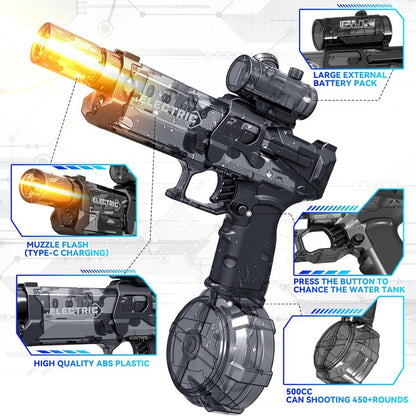 Rechargeable LED Water Gun with Flashing Lights