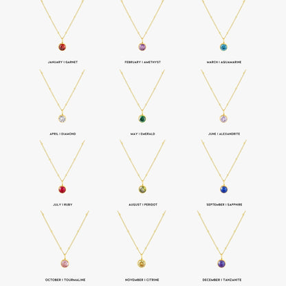 Gemstone Drop Pendant Necklace