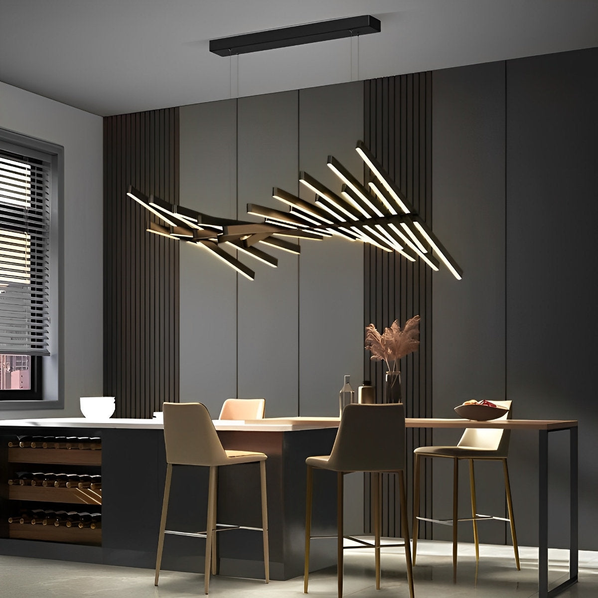 Modern Sleek Dimmable LED Pendant Light Fixture - Halri