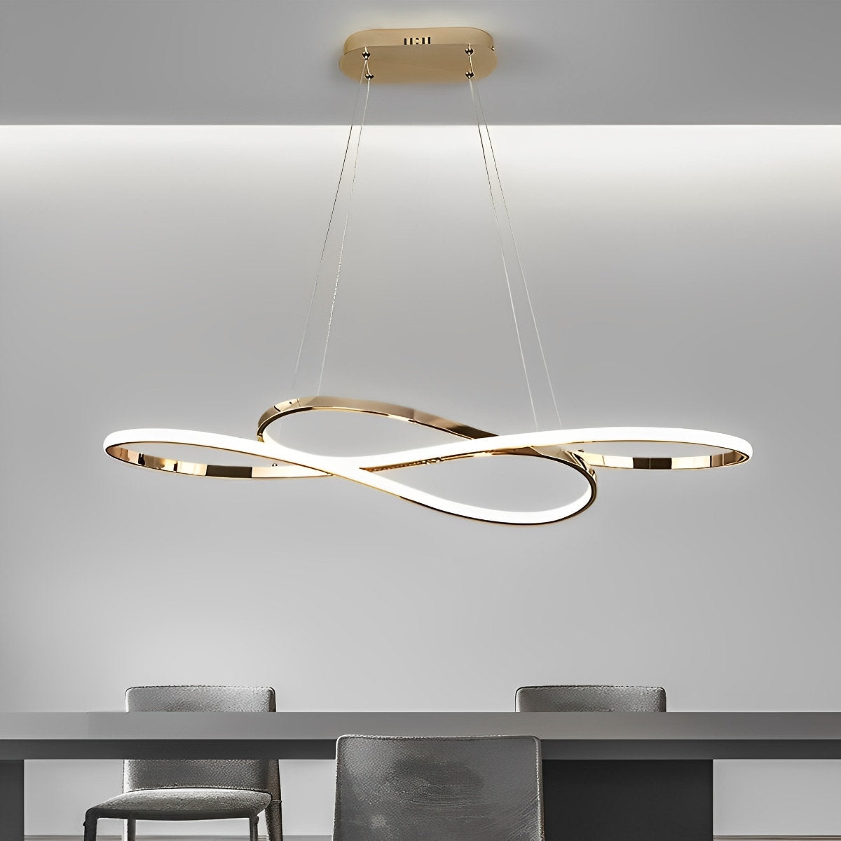 Stylish Curved 8 Led Dimmable Pendant Light Fixture