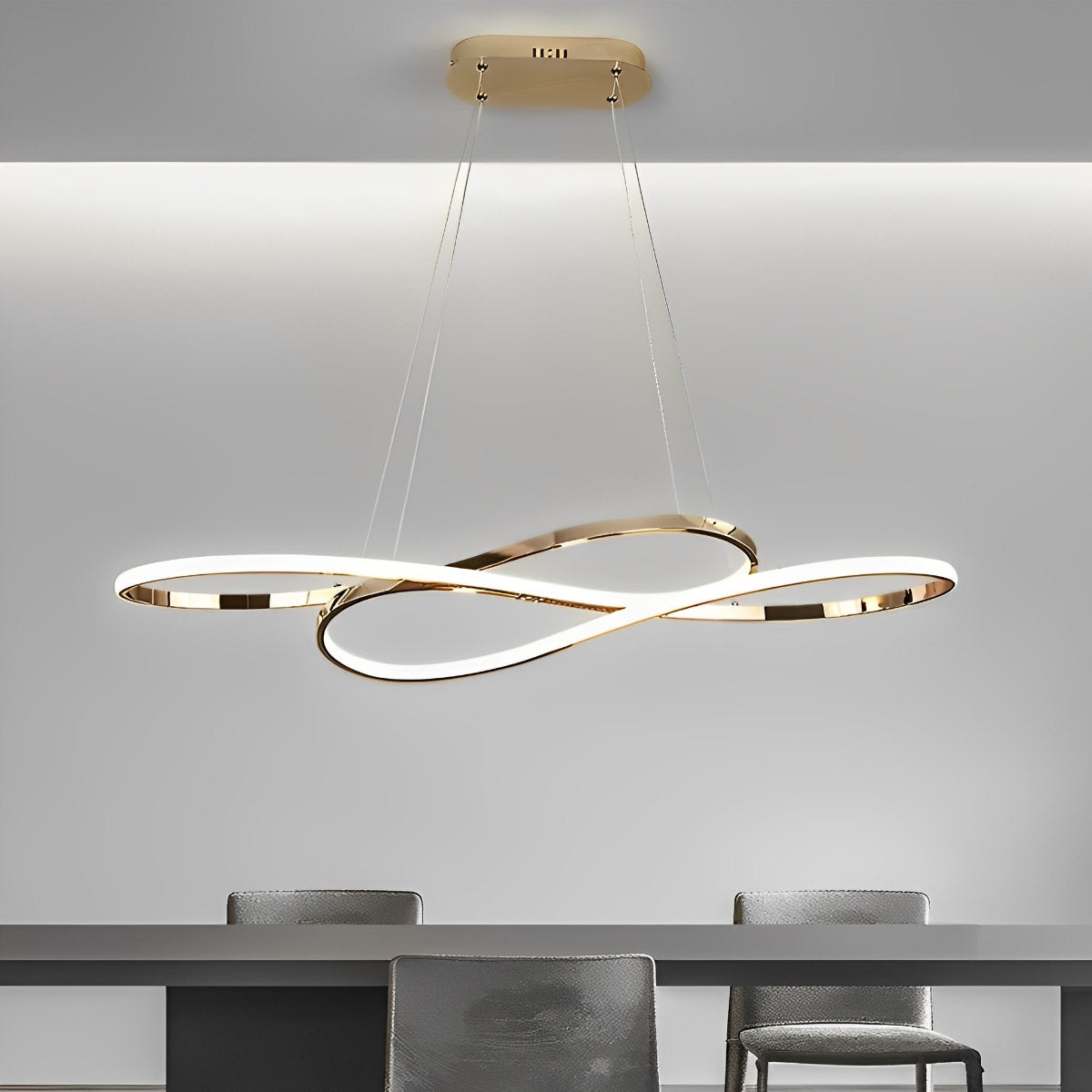 Stylish Curved 8 Led Dimmable Pendant Light Fixture