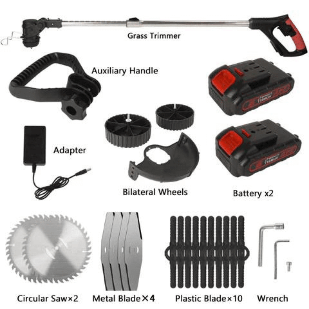 Portable 3-in-1 Electric String Trimmer with Metal Blades