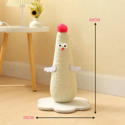 Fun Cat Scratcher with Colorful Chicken Theme