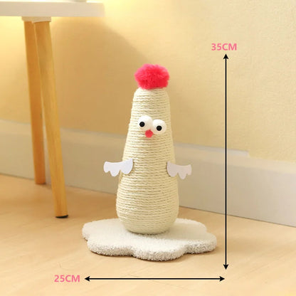 Fun Cat Scratcher with Colorful Chicken Theme