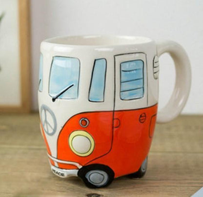 Vintage Camping Mug - Fun Ceramic Coffee Cup 330ml - Halri