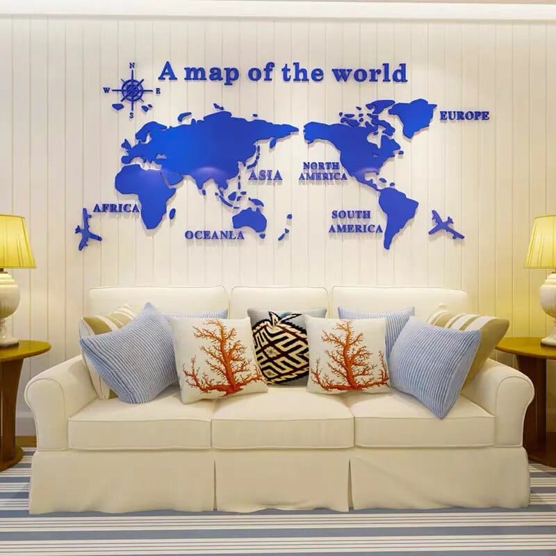 Colorful Global Map Wall Decal - Halri
