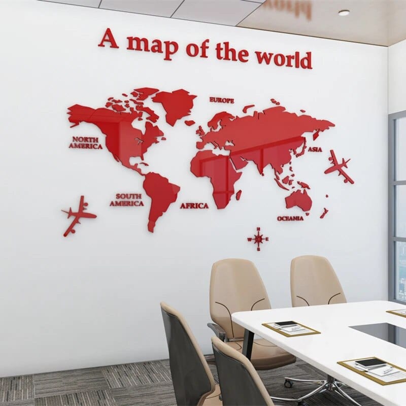 Colorful Global Map Wall Decal