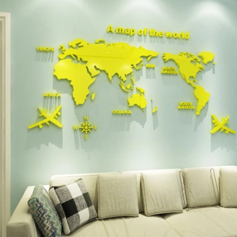 Colorful Global Map Wall Decal