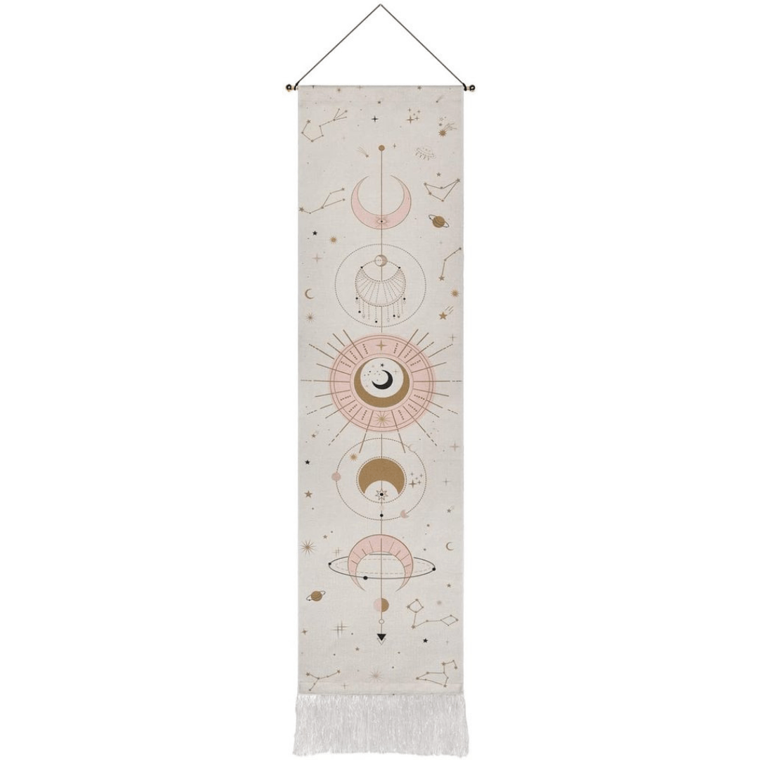 Cosmic Moon Phase Wall Art Tapestry