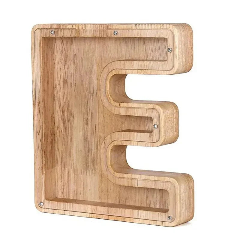 Personalized Wood Letter Piggy Bank