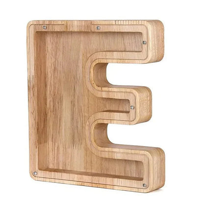 Personalized Wood Letter Piggy Bank
