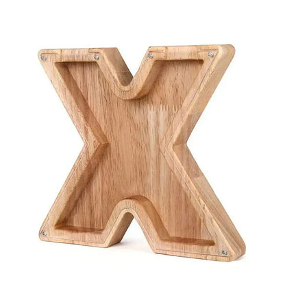 Personalized Wood Letter Piggy Bank