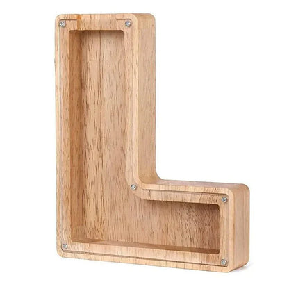Personalized Wood Letter Piggy Bank