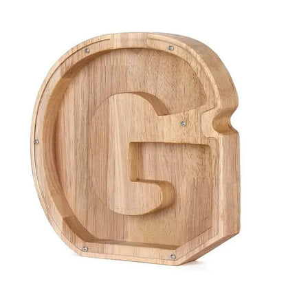 Personalized Wood Letter Piggy Bank