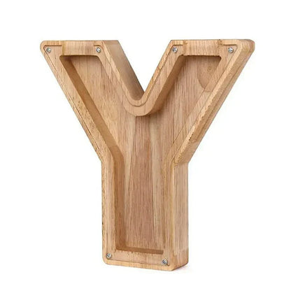 Personalized Wood Letter Piggy Bank