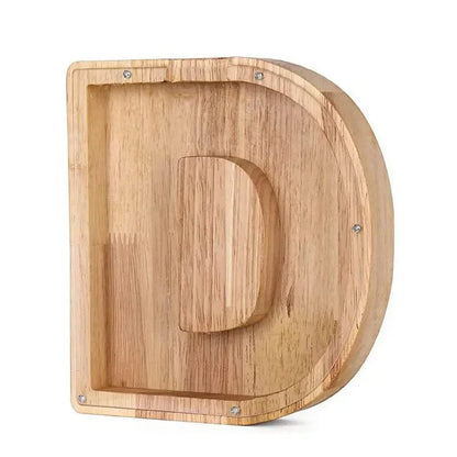Personalized Wood Letter Piggy Bank