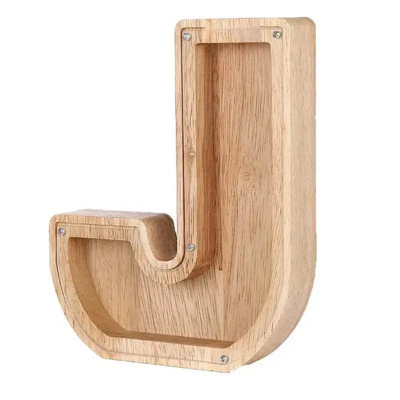 Personalized Wood Letter Piggy Bank