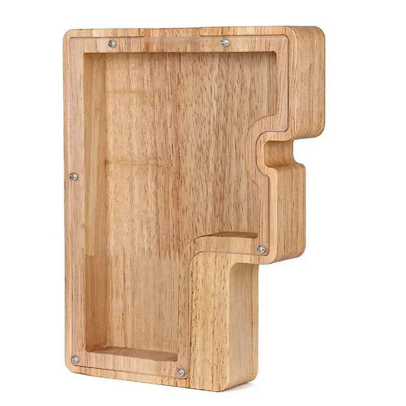 Personalized Wood Letter Piggy Bank