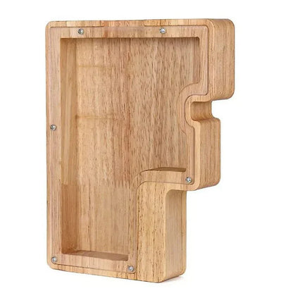 Personalized Wood Letter Piggy Bank