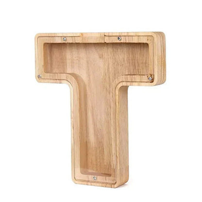 Personalized Wood Letter Piggy Bank