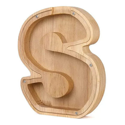 Personalized Wood Letter Piggy Bank