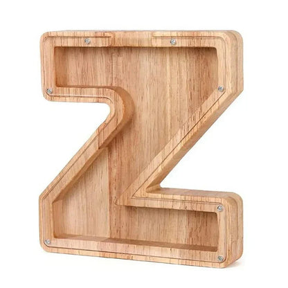 Personalized Wood Letter Piggy Bank