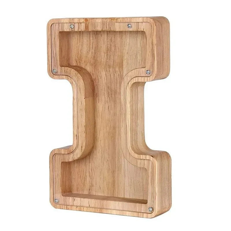 Personalized Wood Letter Piggy Bank