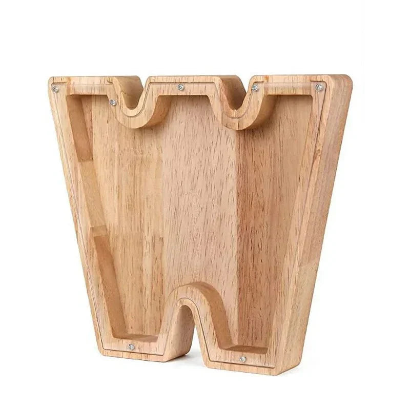 Personalized Wood Letter Piggy Bank