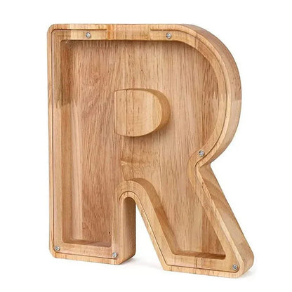 Personalized Wood Letter Piggy Bank