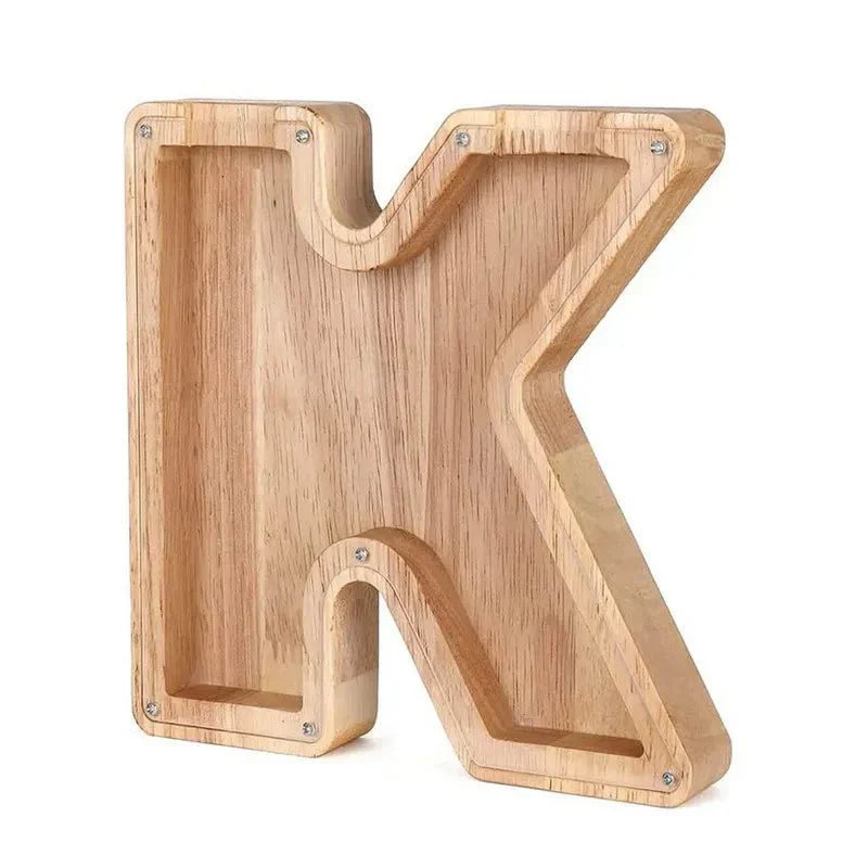 Personalized Wood Letter Piggy Bank