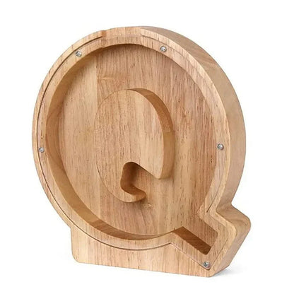 Personalized Wood Letter Piggy Bank