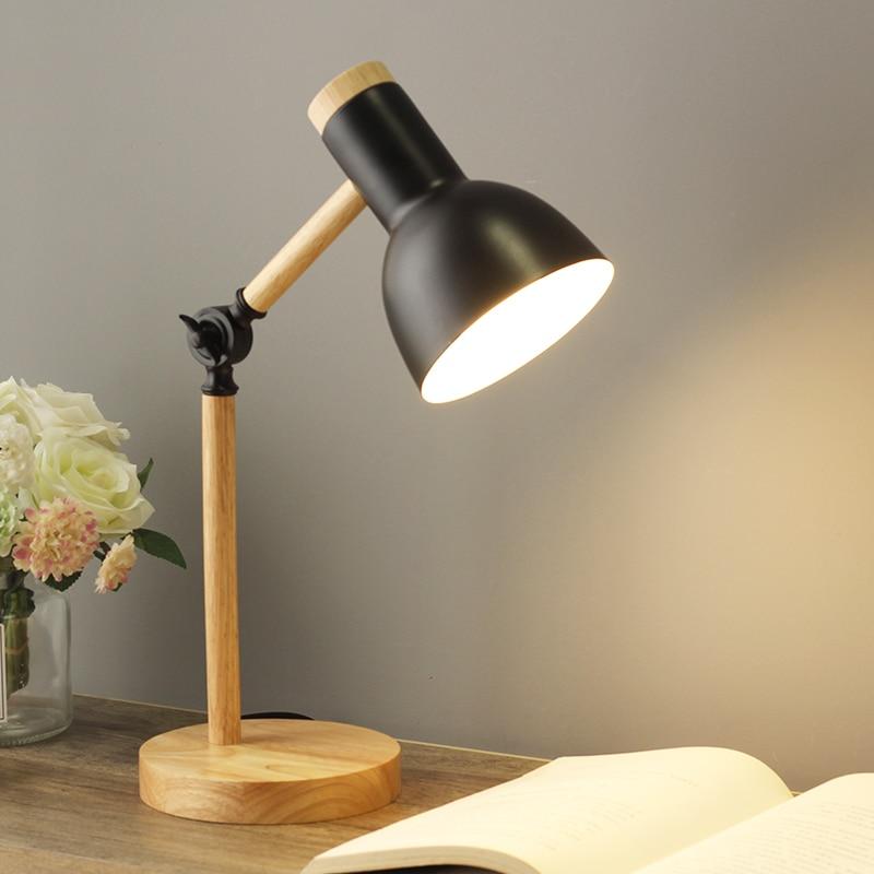 Compact Wooden Desk Lamp with Adjustable Arm - Halri