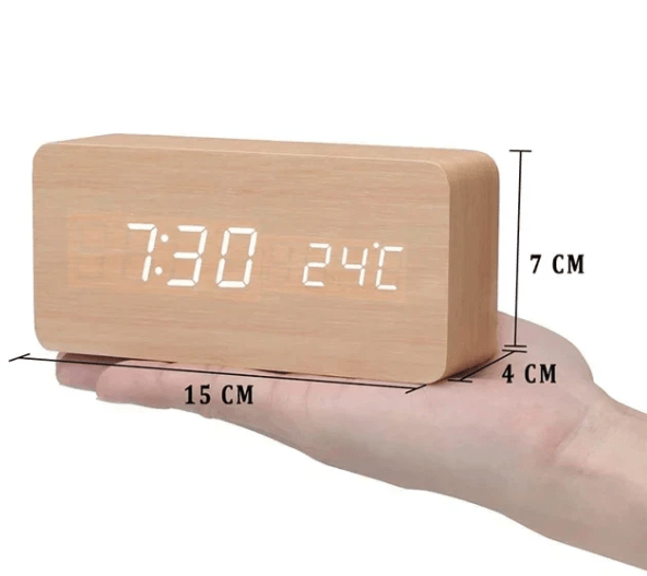 Smart Wooden Digital LED Alarm Clock