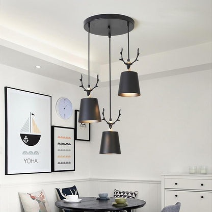 Rustic Wooden Antler LED Pendant Light